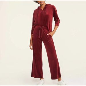 Lou & Grey Velour Wide Leg Track Suit Size Large